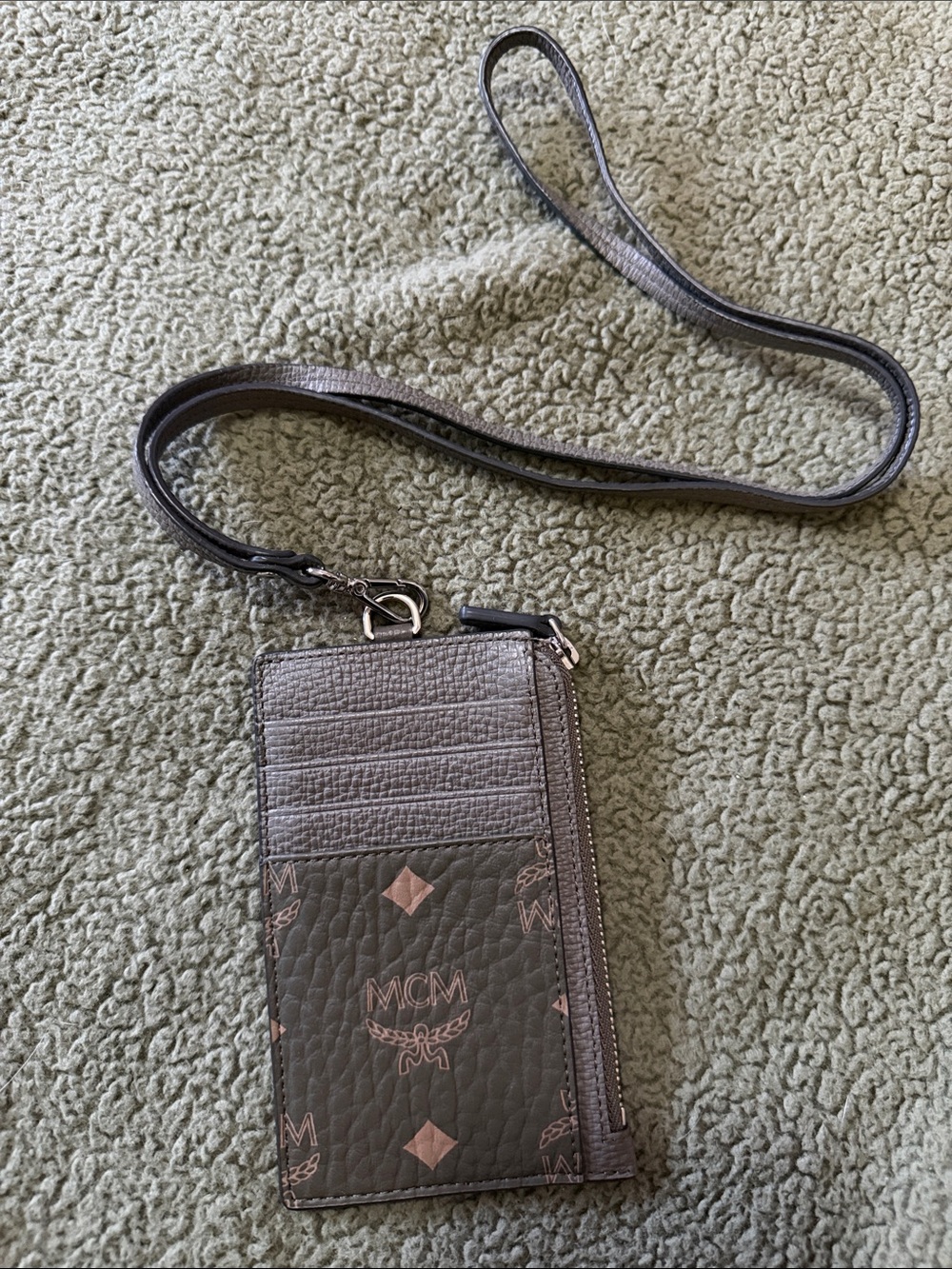 MCM CARD CASE WITH NECK STRAP